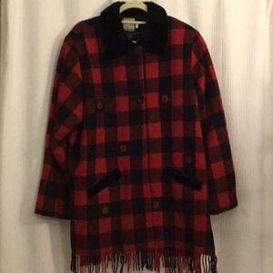 Womens  CB WRAPS Buffalo Print Coat NWT
